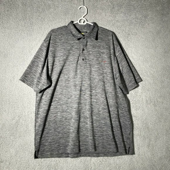 GREG NORMAN Play Dry Mens XXL Golf Polo Shirt Gray Heather Short Sleeve Shark - Picture 1 of 9